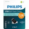 Philips 2in1 Usbc Stick 128GB USB 3.1 Stick με σύνδεση USB-C Μαύρο
