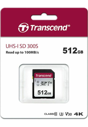Transcend 300s SDXC 512GB U3 V30 UHS-I 95MB/s