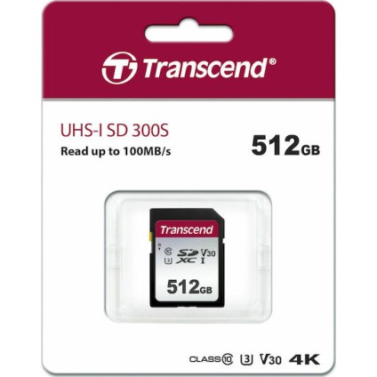 Transcend 300s SDXC 512GB U3 V30 UHS-I 95MB/s