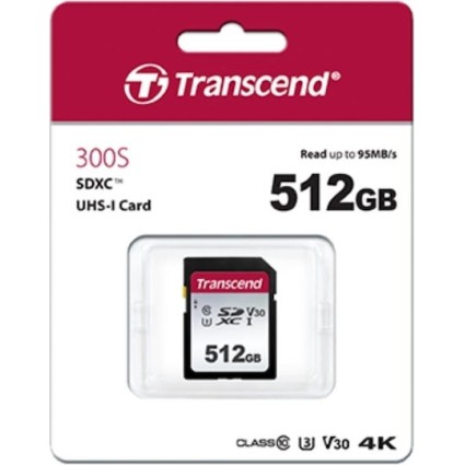 Transcend 300s SDXC 512GB U3 V30 UHS-I 95MB/s