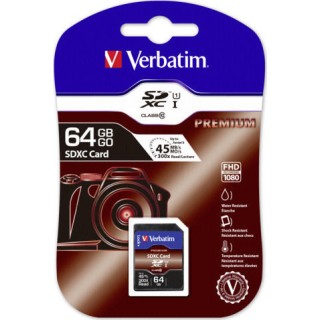 Verbatim Premium SDXC 64GB U1 UHS-I 10MB/s
