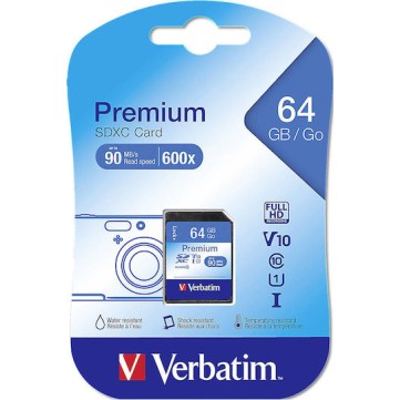 Verbatim Premium SDXC 64GB U1 UHS-I 10MB/s