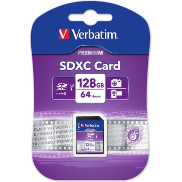 Verbatim Premium SDXC 128GB U1 UHS-I 10MB/s