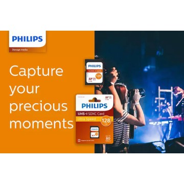 Philips SDXC 128GB U1 V10 Default Speed 80MB/s