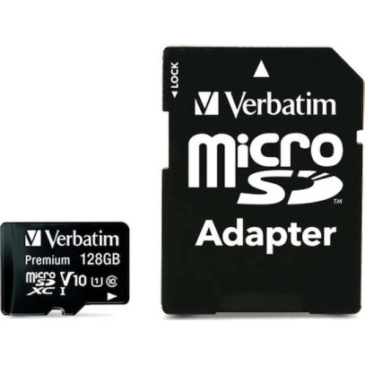 Verbatim Premium microSDXC 128GB U1 UHS-I 45MB/s με αντάπτορα