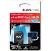 AgfaPhoto Professional microSDXC 64GB U3 V30 A1 High Speed 100MB/s με αντάπτορα