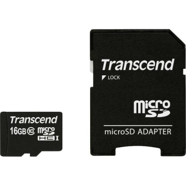 Transcend Premium 200x microSDHC 16GB Class 10 High Speed με αντάπτορα