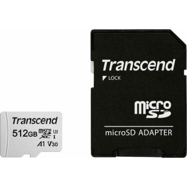 Transcend 300s microSDXC 512GB U3 V30 A1 UHS-I 95MB/s με αντάπτορα