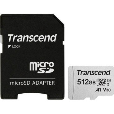 Transcend 300s microSDXC 512GB U3 V30 A1 UHS-I 95MB/s με αντάπτορα