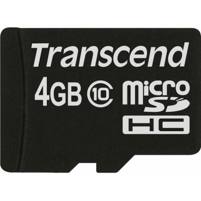 Transcend microSDHC microSDHC 4GB Class 10 Default Speed 10MB/s με αντάπτορα