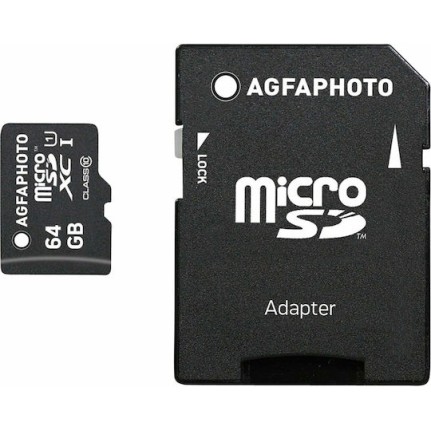 AgfaPhoto microSDXC 64GB U1 UHS-I με αντάπτορα