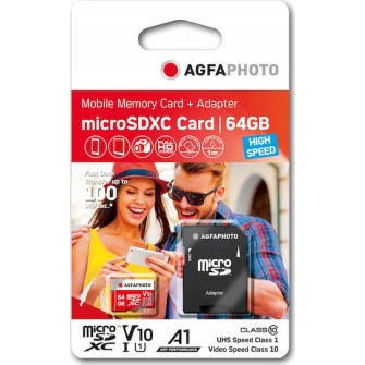 AgfaPhoto microSDXC 64GB U1 UHS-I με αντάπτορα