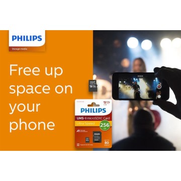 Philips microSDXC 256GB U1 V30 A1 UHS-I με αντάπτορα
