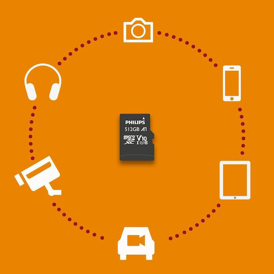 Philips microSDXC 512GB U1 UHS-I με αντάπτορα