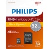 Philips microSDHC 32GB U1 UHS-I 10MB/s με αντάπτορα