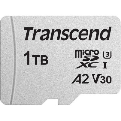 Transcend microSDXC 1TB U3 V30 A2 UHS-I 100MB/s με αντάπτορα