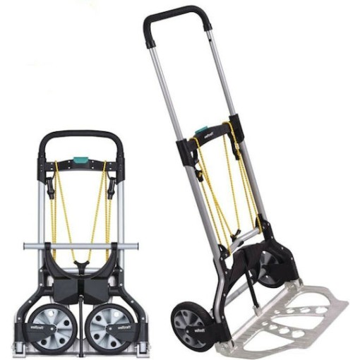 Wolfcraft Καρότσι Μεταφοράς TS850 Πτυσσόμενο για Φορτίο Βάρους έως 100kg σε Μαύρο Χρώμα