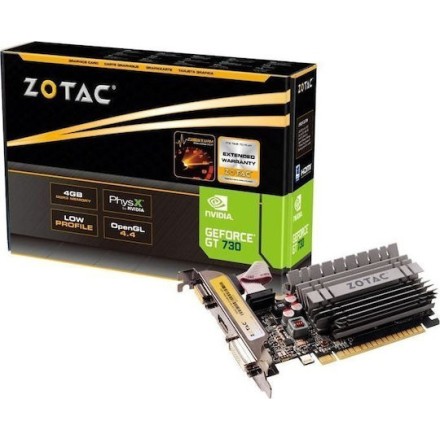 Zotac GeForce GT 730 4GB GDDR3 Zone Edition Κάρτα Γραφικών