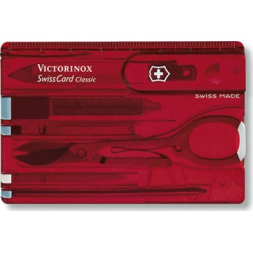 Victorinox Classic Swisscard Κάρτα Πολυεργαλείο Κόκκινη σε Θήκη