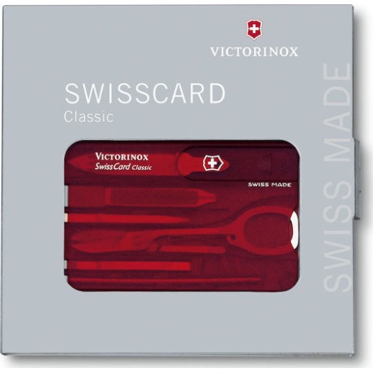 Victorinox Classic Swisscard Κάρτα Πολυεργαλείο Κόκκινη σε Θήκη