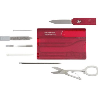 Victorinox Classic Swisscard Κάρτα Πολυεργαλείο Κόκκινη σε Θήκη