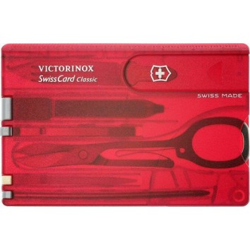 Victorinox Classic Swisscard Κάρτα Πολυεργαλείο Κόκκινη σε Θήκη