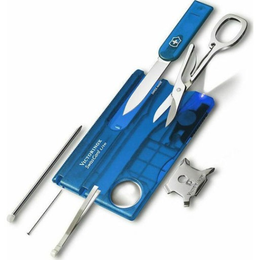 Victorinox Classic Swisscard Κάρτα Πολυεργαλείο Μπλε σε Θήκη