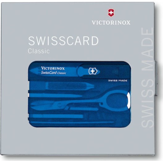 Victorinox Classic Swisscard Κάρτα Πολυεργαλείο Μπλε σε Θήκη