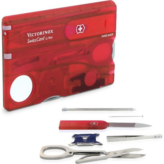 Victorinox Swisscard Lite Κάρτα Πολυεργαλείο Κόκκινη σε Θήκη
