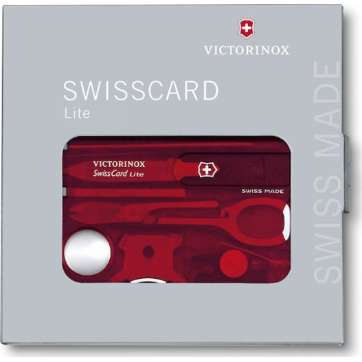 Victorinox Swisscard Lite Κάρτα Πολυεργαλείο Κόκκινη σε Θήκη