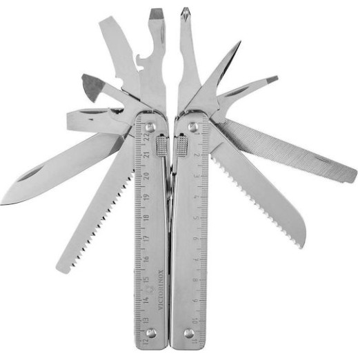 Victorinox Swisstool Πολυεργαλείο Γκρι σε Δερμάτινη Θήκη