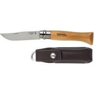 Opinel Νο.08 Σουγιάς Καφέ σε Δερμάτινη Θήκη