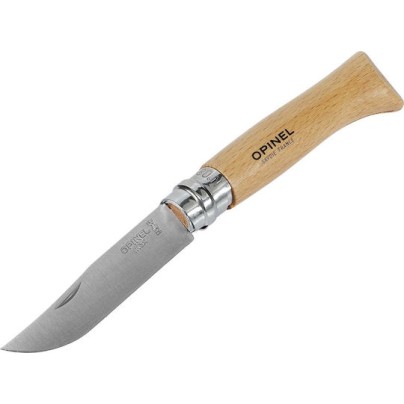 Opinel Νο.08 Σουγιάς Καφέ σε Δερμάτινη Θήκη