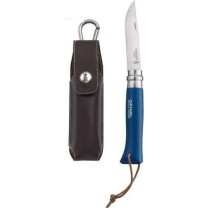 Opinel Νο.08 Σουγιάς Bushwhacker Blue σε Δερμάτινη Θήκη
