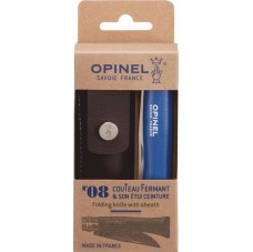 Opinel Νο.08 Σουγιάς Bushwhacker Blue σε Δερμάτινη Θήκη