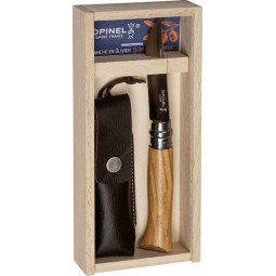 Opinel Νο.08 Σουγιάς Olive σε Δερμάτινη Θήκη