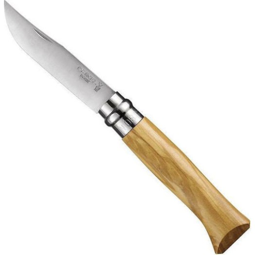 Opinel Νο.08 Σουγιάς Olive σε Δερμάτινη Θήκη