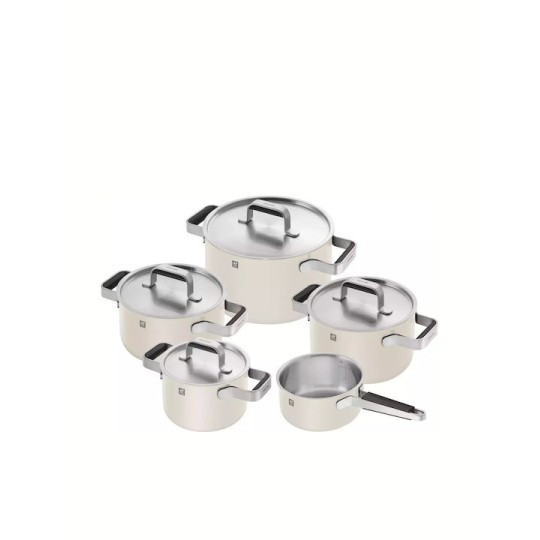 Zwilling J.A. Henckels Pure Σετ Μαγειρικά Σκεύη από Ανοξείδωτο Ατσάλι Beige 9τμχ