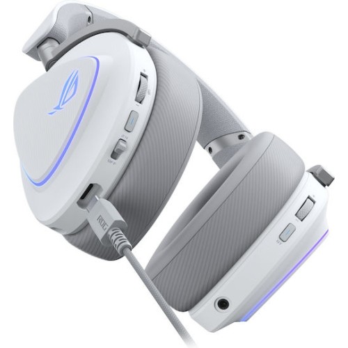 Asus ROG Delta II Ασύρματο Over Ear Gaming Headset με σύνδεση Bluetooth / USB Λευκό