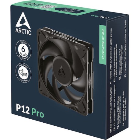 Arctic P12 Pro Case Fan 120mm με Χωρίς Led Φωτισμό και Σύνδεση 4-Pin PWM