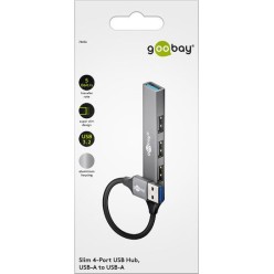 Goobay USB 3.2 Hub 4 Θυρών με σύνδεση USB-A Γκρι