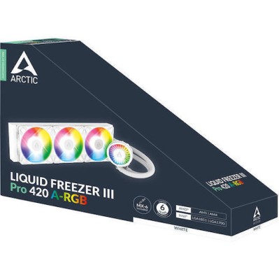 Arctic Liquid Freezer III Pro 420 Υδρόψυξη Επεξεργαστή Τριπλού Ανεμιστήρα 140mm για Socket AM4/AM5/1700 με ARGB Φωτισμό Λευκή