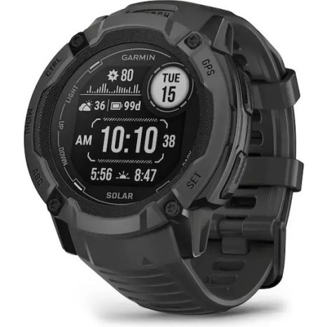 Garmin Instinct 2X Solar 50mm Αδιάβροχο Smartwatch με Παλμογράφο (Graphite)