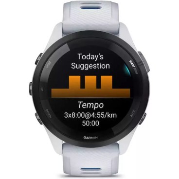 Garmin Forerunner 265 46mm Αδιάβροχο Smartwatch με Παλμογράφο (Whitestone/Tidal Blue)