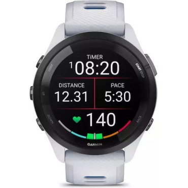 Garmin Forerunner 265 46mm Αδιάβροχο Smartwatch με Παλμογράφο (Whitestone/Tidal Blue)