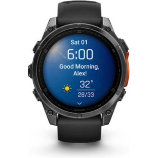 Garmin Fenix 8 Stainless Steel 47mm Αδιάβροχο Smartwatch με Παλμογράφο (Slate Grey With Black Silicone Band)