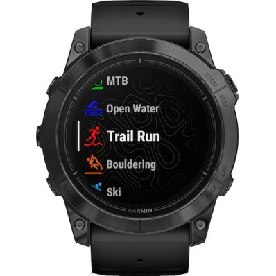 Garmin Epix Pro Stainless Steel 51mm Αδιάβροχο Smartwatch με Παλμογράφο (Slate Grey with Black Band)