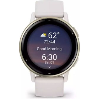 Garmin Vivoactive 5 Aluminium 42mm Αδιάβροχο Smartwatch με Παλμογράφο (Ivory)