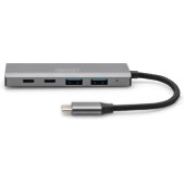 Digitus USB 3.1 Hub 4 Θυρών με σύνδεση USB-C Γκρι