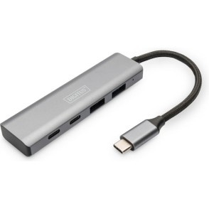 Digitus USB 3.1 Hub 4 Θυρών με σύνδεση USB-C Γκρι